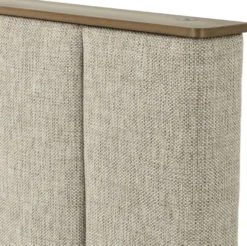 Casa Padrino Luxus Doppelbett Rahmen mit Kopfteil Naturfarben / Messing / Anthrazitgrau 224 x 224 x H. 145,5 cm - Schlafzimmer Möbel - Hotel Möbel - Luxus Qualität