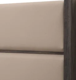 Casa Padrino Luxus Doppelbett Rahmen mit Kopfteil Grau / Dunkelbraun 205,5 x 225 x H. 150,5 cm - Schlafzimmer Möbel - Hotel Möbel - Luxus Qualität