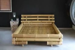 Casa Padrino Luxus Doppelbett Naturfarben 190 x 245 x H. 70 cm - Bambus Bett - Schlafzimmer Möbel - Bambus Möbel - Luxus Möbel - Luxus Einrichtung