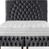 Casa Padrino Luxus Doppelbett Grau / Braun - Verschiedene Größen - Modernes Bett mit Matratze - Schlafzimmer Möbel