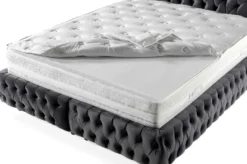 Casa Padrino Luxus Doppelbett Grau / Braun - Verschiedene Größen - Modernes Bett mit Matratze - Schlafzimmer Möbel