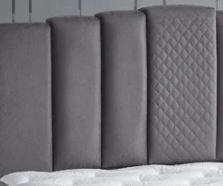 Casa Padrino Luxus Doppelbett Grau / Weiß / Silber 180 x 200 cm - Massivholz Bett mit Kopfteil und Matratze - Schlafzimmer Möbel - Hotel Möbel - Luxus Möbel - Luxus Einrichtung