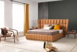 Casa Padrino Luxus Doppelbett Hellbraun / Beige 247 x 214 x H. 126 cm - Massivholz Bett - Schlafzimmer Möbel - Hotel Möbel - Luxus Möbel - Luxus Einrichtung