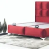 Casa Padrino Luxus Doppelbett Bordeauxrot / Weiß - Modernes Massivholz Bett - Moderne Schlafzimmer & Hotel Möbel - Luxus Kollektion