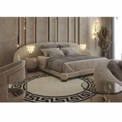Casa Padrino Luxus Doppelbett Grau / Gold - Hotel & Schlafzimmer Möbel