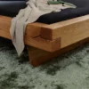 Casa Padrino Luxus Doppelbett Naturfarben - Verschiedene Größen - Massivholz Bett mit Kopfteil und Matratze - Hotel Möbel - Schlafzimmer Möbel - Luxus Einrichtung - Luxus Möbel