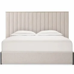 Casa Padrino Luxus Doppelbett Naturfarben / Messing / Schwarzgrau 180 x 210 cm - Schlafzimmer Möbel