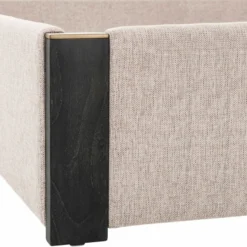 Casa Padrino Luxus Doppelbett Naturfarben / Messing / Schwarzgrau 180 x 210 cm - Schlafzimmer Möbel