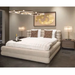 Casa Padrino Luxus Doppelbett Naturfarben 180 x 210 cm - Schlafzimmer Möbel