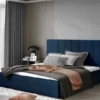 Casa Padrino Luxus Doppelbett mit Matratze Blau - Verschiedene Größen