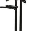 Casa Padrino Luxus Doppel Dressboy Schwarz / Silber 50 x 44 x H. 126 cm - Kleiderständer - Garderobenständer - Stummer Diener - Schlafzimmer Accessoires - Hotel Accessoires