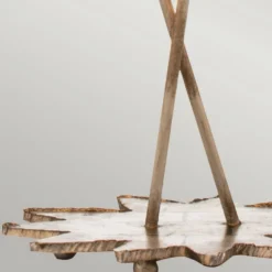 Casa Padrino Luxus Doppel Tischleuchte Gold / Taupe H. 102,7 cm - Luxus Leuchten