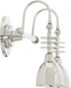 Casa Padrino Luxus Doppel Wandleuchte Silber 46,5 x 26,5 x H. 40,5 cm - Hotel Kollektion