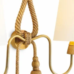 Casa Padrino Luxus Doppel Wandleuchte Vintage Messing / Weiß H. 49,5 cm - Luxus Leuchten