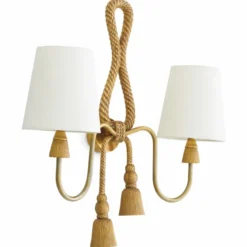 Casa Padrino Luxus Doppel Wandleuchte Vintage Messing / Weiß H. 49,5 cm - Luxus Leuchten