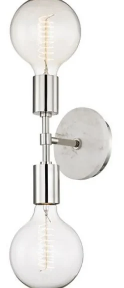 Casa Padrino Luxus Doppel Wandleuchte Silber / Weiß 12,7 x 16,5 x H. 50,8 cm - Hotel & Restaurant Wandlampe