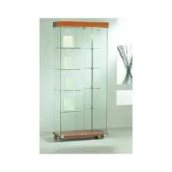 Casa Padrino Luxus Dreh-Ladenvitrine 77 x 40 cm H. 187 cm mit LED mit Drehböden - Ladeneinrichtung - Boutique Möbel - Made in Italy