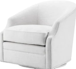 Casa Padrino Luxus Drehsessel Weiß 72 x 82 x H. 74 cm - Wohnzimmer Sessel - Luxus Möbel