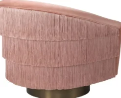 Casa Padrino Luxus Drehsessel Rosa / Mattgold 84 x 82 x H. 74 cm - Wohnzimmer Sessel mit edlem Samtstoff - Luxus Wohnzimmer Möbel