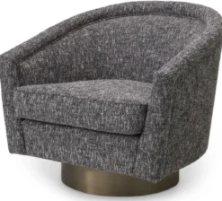 Casa Padrino Luxus Drehsessel Schwarz / Matt Gold 85 x 76 x H. 76 cm - Wohnzimmer Sessel - Wohnzimmer Möbel - Luxus Möbel