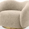 Casa Padrino Luxus Drehsessel Sandfarben / Messing 105 x 91 x H. 74 cm - Wohnzimmer Sessel - Luxus Möbel
