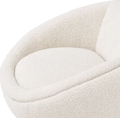 Casa Padrino Luxus Drehsessel Creme / Messing 100 x 102 x H. 68 cm - Moderner Wohnzimmer Sessel - Luxus Wohnzimmer Möbel