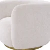 Casa Padrino Luxus Drehsessel Creme / Messing 93 x 80 x H. 71 cm - Wohnzimmer Sessel - Wohnzimmer Möbel - Luxus Möbel - Wohnzimmer Einrichtung - Luxus Einrichtung - Möbel Luxus