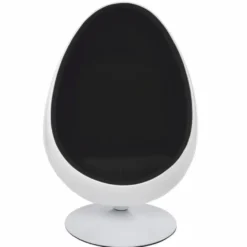 Casa Padrino Luxus Drehsessel Weiß / Schwarz H. 133 cm - Luxus Möbel
