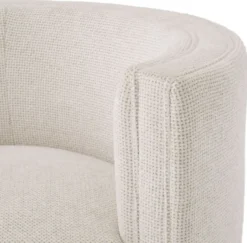 Casa Padrino Luxus Drehsessel Creme / Matt Gold 80 x 73 x H. 71,5 cm - Gepolsteter Wohnzimmer Sessel - Luxus Wohnzimmer Möbel