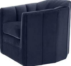 Casa Padrino Luxus Drehsessel Mitternachtsblau 84 x 85 x H. 77 cm - Wohnzimmer Sessel
