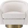 Casa Padrino Luxus Drehsessel Creme / Mattgold 85 x 76 x H. 76 cm - Wohnzimmer Sessel - Wohnzimmermöbel