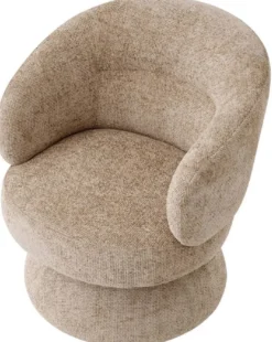 Casa Padrino Luxus Drehsessel Sandfarben 70 x 80 x H. 79 cm - Wohnzimmer Sessel - Hotel Sessel - Wohnzimmer Möbel - Hotel Möbel - Luxus Möbel - Luxus Wohnzimmer Einrichtung