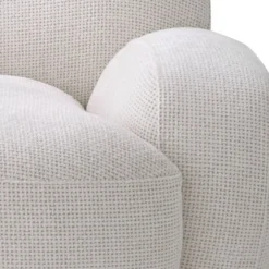 Casa Padrino Luxus Drehsessel Weiß / Messing 95 x 90 x H. 70 cm - Moderner Wohnzimmer Sessel - Luxus Wohnzimmer Möbel