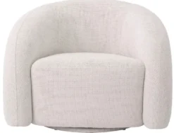 Casa Padrino Luxus Drehsessel Weiß 91 x 80 x H. 66 cm - Wohnzimmer Sessel - Wohnzimmer Möbel - Luxus Möbel - Wohnzimmer Einrichtung - Luxus Einrichtung