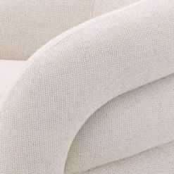 Casa Padrino Luxus Drehsessel Weiß 91 x 80 x H. 66 cm - Wohnzimmer Sessel - Wohnzimmer Möbel - Luxus Möbel - Wohnzimmer Einrichtung - Luxus Einrichtung