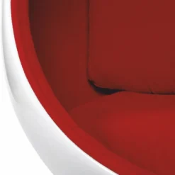 Casa Padrino Luxus Drehsessel Weiß / Rot H. 133 cm - Luxus Möbel