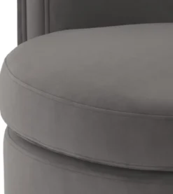 Casa Padrino Luxus Drehsessel Grau / Matt Gold 80 x 73 x H. 71,5 cm - Gepolsteter Wohnzimmer Sessel mit edlem Samtstoff - Luxus Möbel