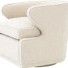 Casa Padrino Luxus Drehsessel Cremefarben 75 x 80 x H. 73 cm - Wohnzimmer Sessel - Luxus Qualität