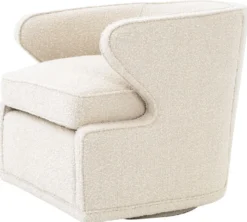 Casa Padrino Luxus Drehsessel Cremefarben 75 x 80 x H. 73 cm - Wohnzimmer Sessel - Luxus Qualität