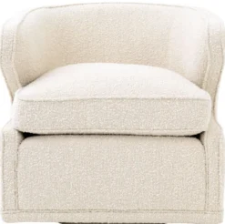 Casa Padrino Luxus Drehsessel Cremefarben 75 x 80 x H. 73 cm - Wohnzimmer Sessel - Luxus Qualität