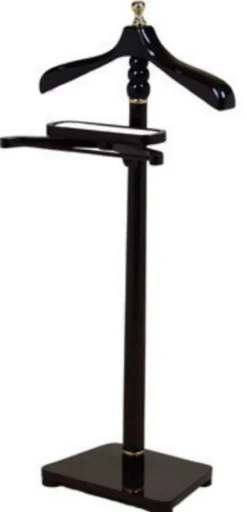 Casa Padrino Luxus Dressboy Schwarz / Gold 50 x 25 x H. 113 cm - Kleiderständer - Garderobenständer - Stummer Diener - Schlafzimmer Accessoires - Hotel Accessoires