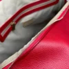 Casa Padrino Luxus Echtleder Reisetasche Rot / Gold 50 cm - Made in Italy