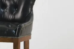 Casa Padrino Luxus Echt Leder Barhocker - Bar Club Hocker Stuhl - Old Saddle Black