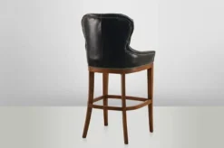 Casa Padrino Luxus Echt Leder Barhocker - Bar Club Hocker Stuhl - Old Saddle Black