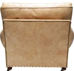 Casa Padrino Luxus Echtleder Sessel Vintage Beige 106 x 105 x H. 93 cm - Art Deco Möbel