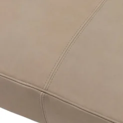 Casa Padrino Luxus Echtleder Bank Beige / Schwarz 164 x 54 x H. 44 cm - Gepolsterte Massivholz Sitzbank mit edlem Nubuk Büffelleder - Luxus Möbel