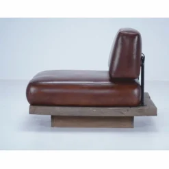 Casa Padrino Luxus Echtleder Sessel Dunkelbraun / Braun - Modularer Wohnzimmer Sessel