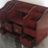 Casa Padrino Luxus Echtleder Schreibtisch Organizer Cognac Braun 65 x 32 x H. 37 cm - Luxus Accessoires