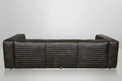 Casa Padrino Luxus Echt Leder Sofa VLAB in New Fudge, 3 Sitzer, 259 x 109 x 70 cm