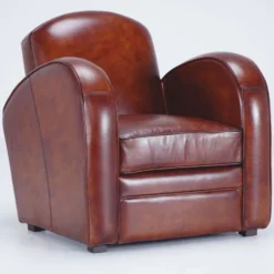 Casa Padrino Luxus Echtleder Sessel Braun / Schwarz - Echtleder Möbel